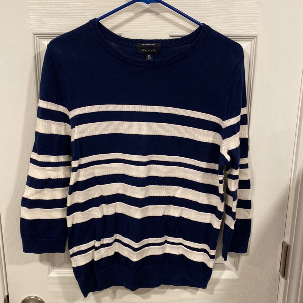 Navy and White Striped Sweater